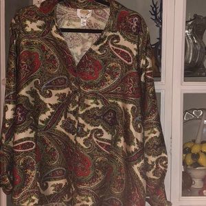 Talbots Holiday Paisley Silk Blouse